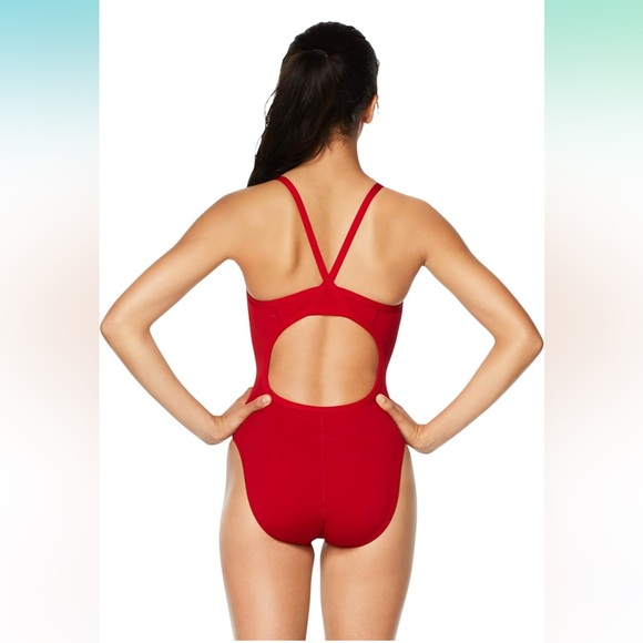 New Speedo Women's Swimsuit One Piece Endurance+ Flyback Solid Adult Team Colors - Picture 2 of 13